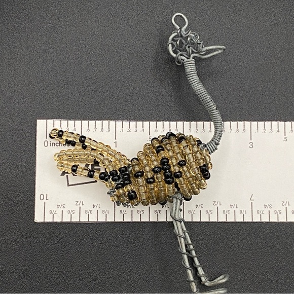 African Beaded Wire Wrapped Cape Ostrich Figurine Pendant - Picture 9 of 11